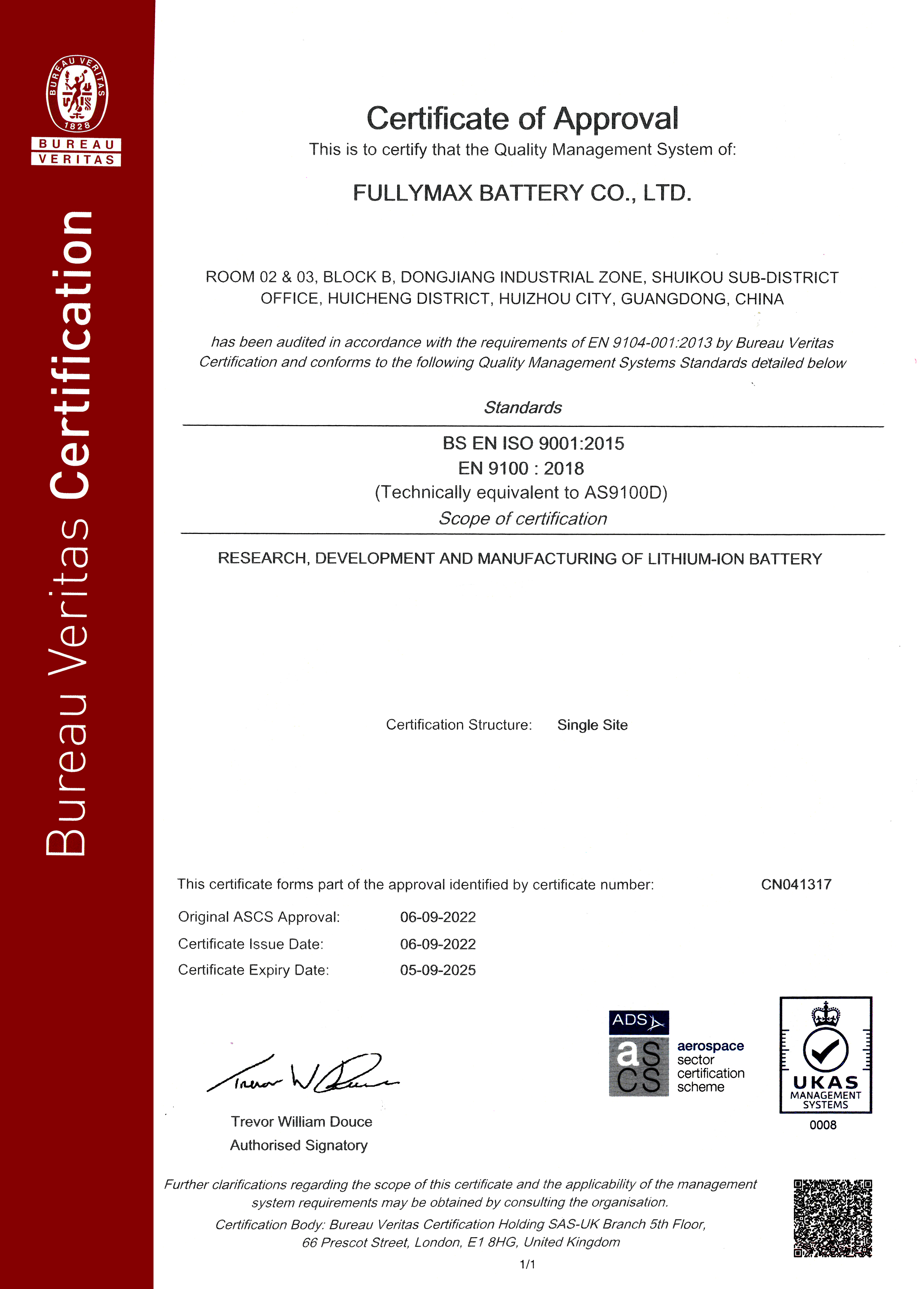【喜报】热烈祝贺betway88必威东盟体育顺利获取了AS9100D:2016航空质量管理体系证书
